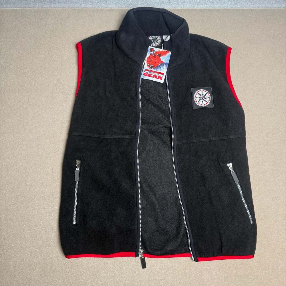 Vintage 90s Marlboro Unlimited Gear Fleece Compass Patch Full Zip Vest Size Sm